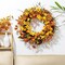 22 Inches Fall Wreaths for Front Door Rustic Autumn Wreath Farmhouse Fall Floral Wreaths with Tulips Orange Wildflowers for Wall Window Porch Indoor Outside